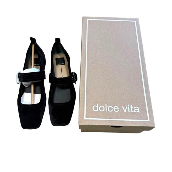 Dolce Vita Arora Nero Velvet Flats Size 8 NEW - Picture 5 of 14